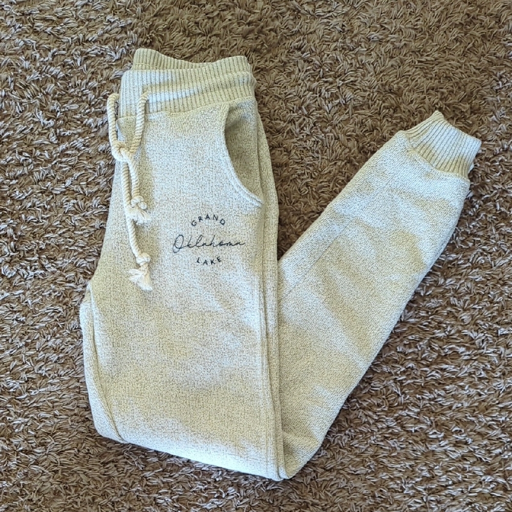 Grand Lake Cream Jogger Pants with Drawstring